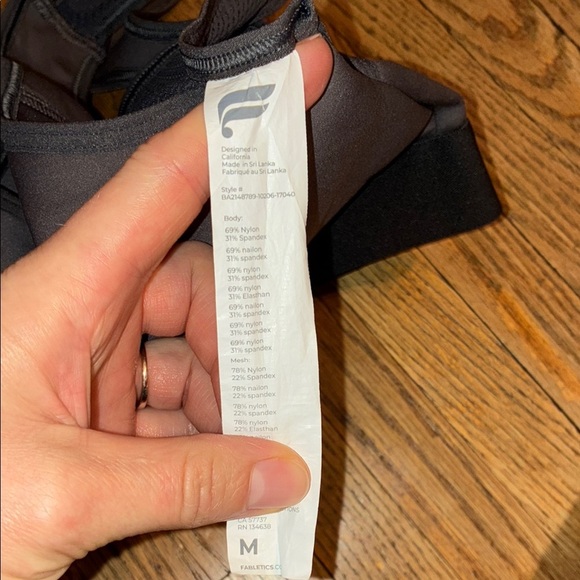 Fabletics Black and Gray Racerback Bra for Intense Workouts - Picture 2 of 8